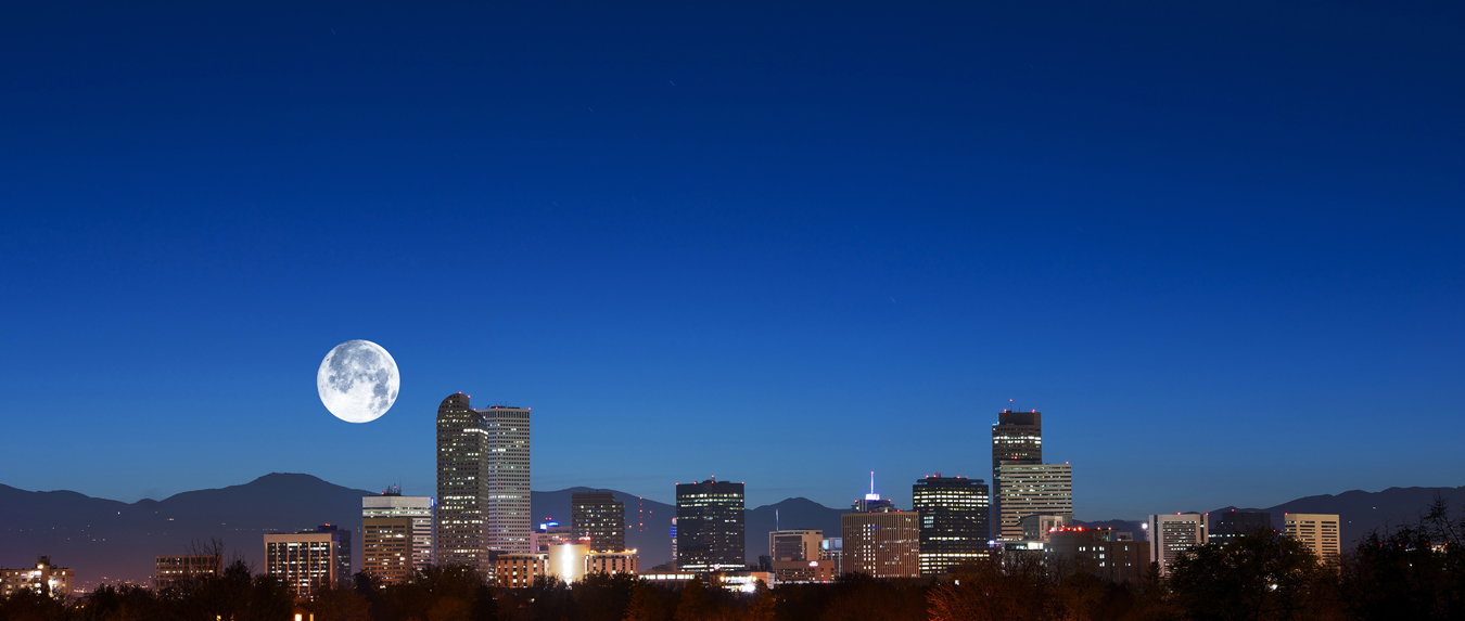 denver with moon