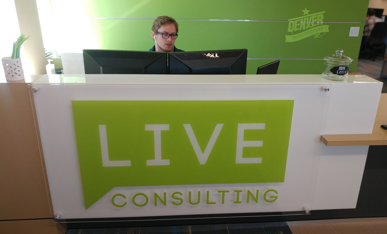 Live Consulting lobby sign